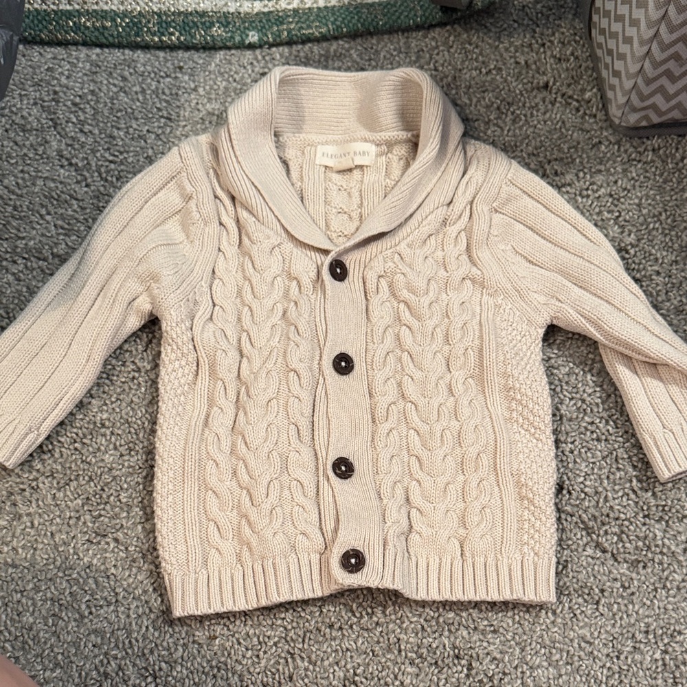 Cream Cable Knit Cardigan